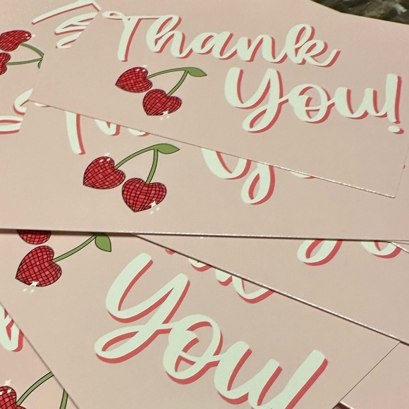Disco Cherry 4x6 Thank You Insert Cards Pack of 25 - Picture 6 of 11
